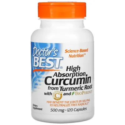 Doctor's Best, куркумин 1000мг..120 капсула Curcumin 1000 mg, kurkumin