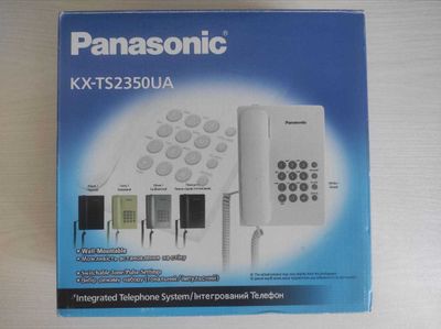 Телефон стационарный проводной Panasonic черный, KX-TS2350UA