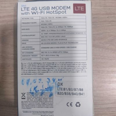 LTE 4G USB Modem with Wi-Fi HotSpot 3in1