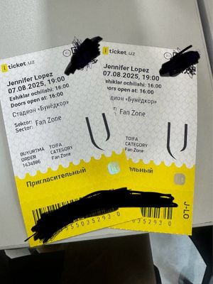 2 Билета на Концерт JAY LO
