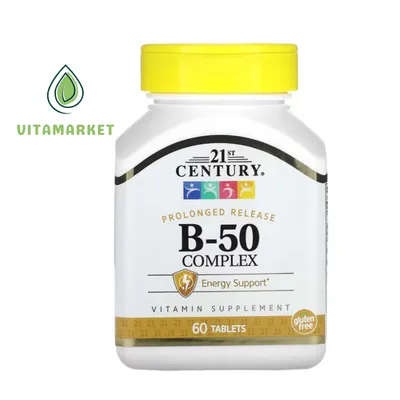 Vitamin B-50, 21st Century, Комплекс B-50, 60 таблеток