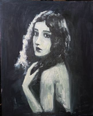 Картина маслом, портрет девушки