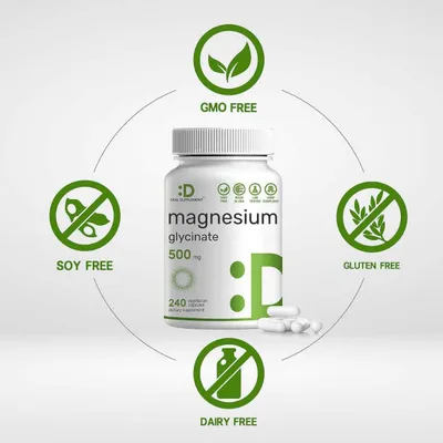 Глицинат магния 500мг 240 капсул Magnesium Glycinate из Америки