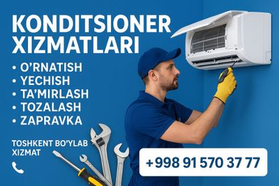 Konditsioner ustanovka remont zapravka chistka yechish