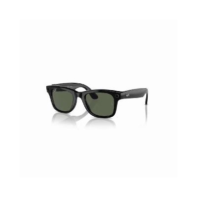 Очки Ray-Ban Meta Wayfarer RW4006 в цвете Shiny Black с зелеными линзами