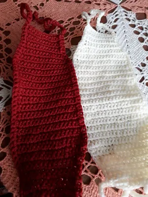 Мочалки вязаные и жесткие.