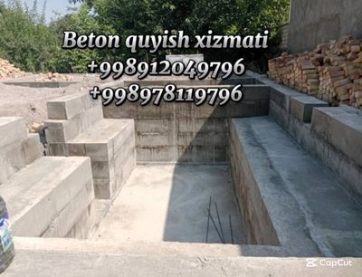 Beton quyish hizmati sifatli hamyon bob narhda kuyamiz