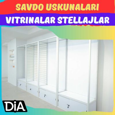 Oynaly prilavkalar, Акция, savdo uskunalari vitrinalar stellajlar