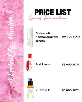 yuzlarni namlantiradi ajinlarni yoqiladi