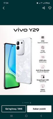 Vivo y29 8/128Gb yengi 3ta bor