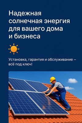 Продажа и установка солнечных панелей