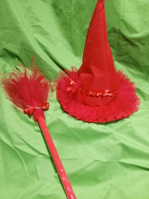 Шляпа ведьмы, метла в наличии и на заказ, Хеллоуин