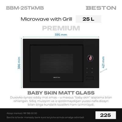 Beston Mikrotolqinli pech BBM-25TKNB