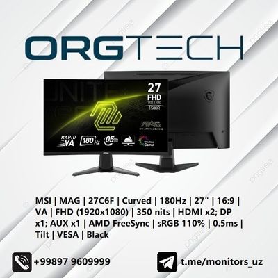 [NEW] монитор MSI 27C6F 180Hz Curved