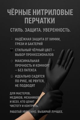 Чёрные нитриловые перчатки - защита в стиле.