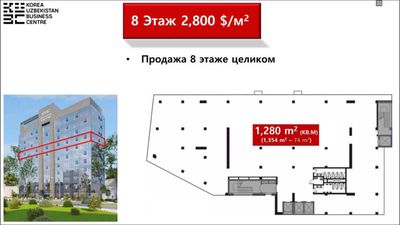 Продаётся целый 8й этаж в БЦ "KUBC" - 1280 м²