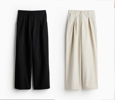 Новые широкие брюки H&M, лен, размер 44 EUR (48/52)