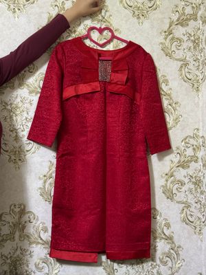 Красное короткое турецкое платье, размер М
