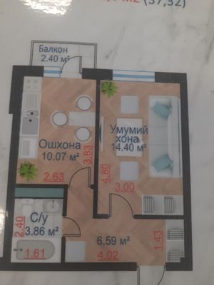 Bir xonali kvartira