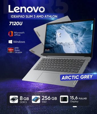 Ноутбук Lenovo IdeaPad Slim 3 AMD Athlon Silver 7120U DDR5 8GB SSD 256