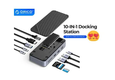 Док-станция ORICO USB-C M.2 NVMe/NGFF SSD-накопитель и 4K HDMI RJ45