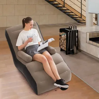 надувной диван для дома и улицы с насосом шезлонг надувной