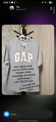 GAP futbolka yangi 100 paxta/ cotton USA