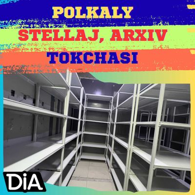 Polkaly stellaj, arxiv tokchasi Акция, метал архивный стеллаж