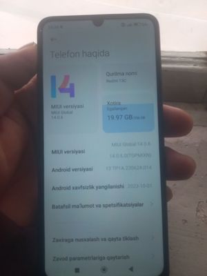 Redmi 13C yangi karobka dakument