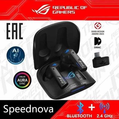 ASUS ROG Cetra TWS SpeedNova (Black) (white)– simsiz gaming quloqchin