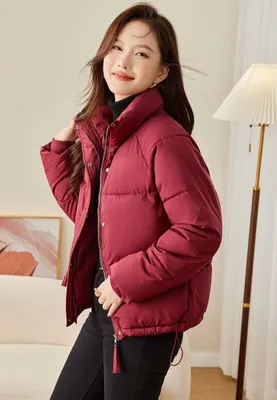 женская куртка пуховик женский L короткий зимний