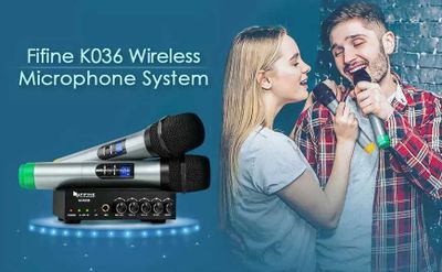 Караоке Микрофоны fifine k036 оригинал (беспроводные) с усилителем.