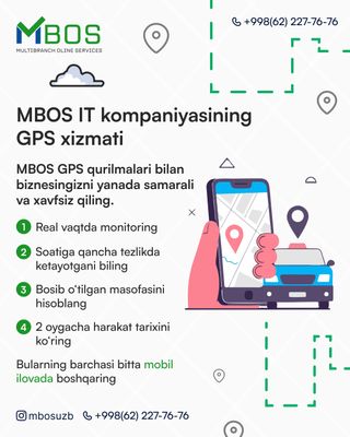 GPS qurilmasini o'rnatish xizmati!