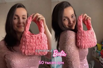 Вязаная сумка BARBIE из Alize Puffy