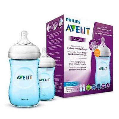 Бутылочка Philips Avent Natural , 260ml, голубой, 1 шт