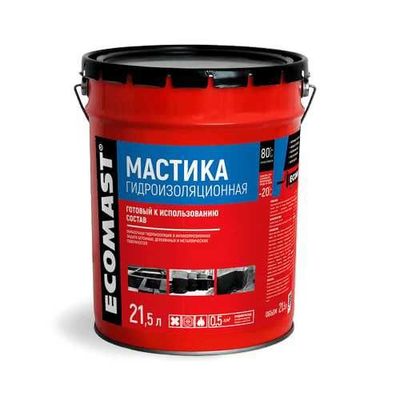 Мастика Гидроизоляционная ECOMAST (Россия) - 21,5 Л
