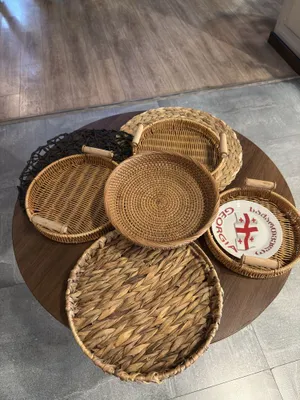 Плетёные декоративные подносы / корзины — натуральный стиль