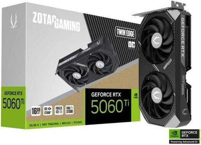 Видеокарта ZOTAC GAMING GeForce RTX 5060 Ti Twin Edge OC 16 ГБ, GDDR7
