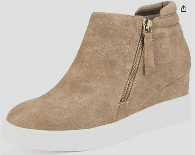 DREAM PAIRS Women’s Platform Wedge Sneakers Ankle Booties (38)
