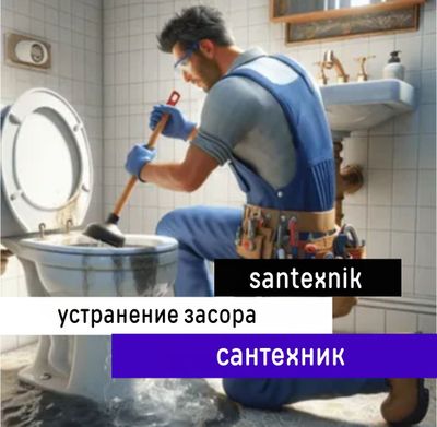 Засор унитаза прочистим. Прочистим кухонную конализацию. Сантехник