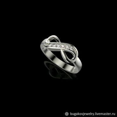 Серебрянное кольцо "бесконечность"