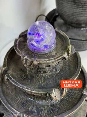 Трёхъярусный декоративный фонтан с подсветкой – подарок для дома и офи