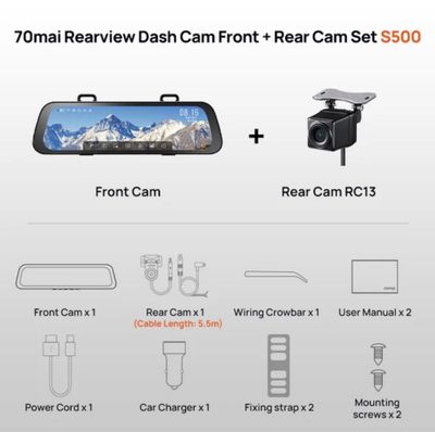 70mai Rearview Dash Cam S500 Set