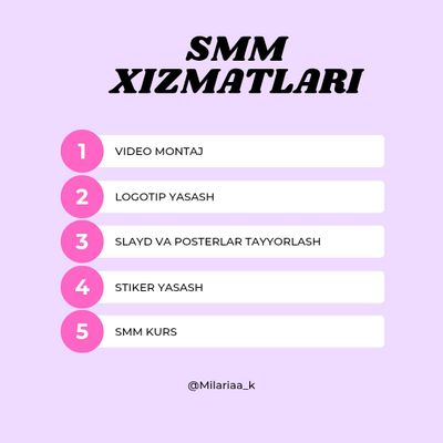 SMM XIZMATLAR