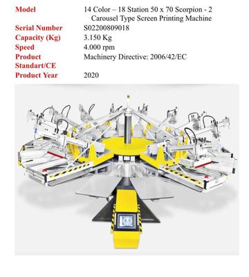 Автоматическая печатный станок для шелкографии карусель (SULFET)