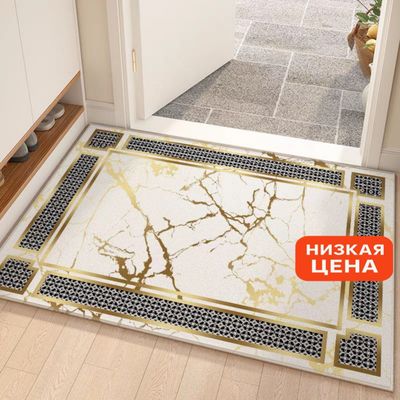 Большой коврик с золотым мраморным узором 80×120 см