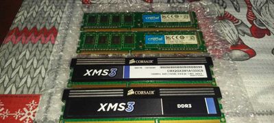 оперативная память Crucial ddr3 4gb 2 шт. и Corsair 2 шт по 2gb