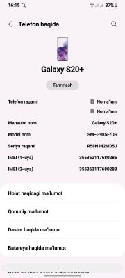 Tel sotiladi samsung s20 plus