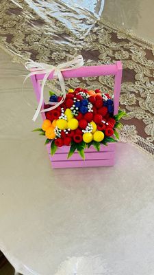 цветы из мыла, в корзине