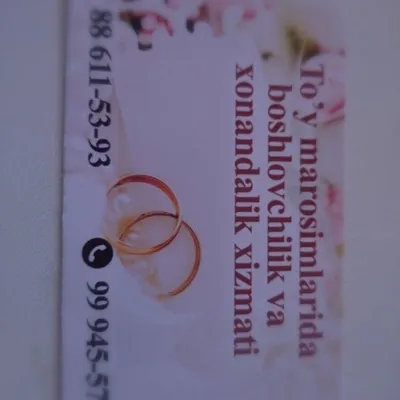 To'yda,tug'ilgan kunlarda boshlovchilik xonandalik xizmati